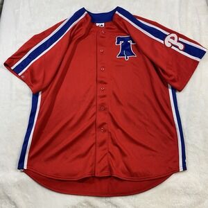Philadelphia Phillies Majestic MLB Crosstown Rivalry Liberty Bell Jersey Men 2XL